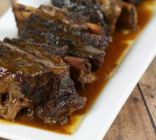 Chipotle Chocolate Stout Braised Short Ribs with Beer Brassica Slaw