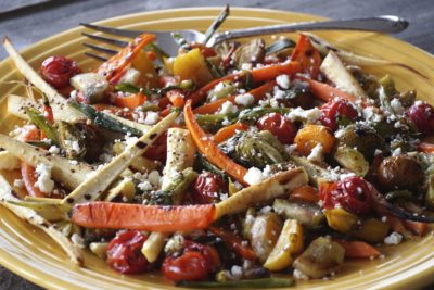 Roasted Veggies with Balsamic and Feta Cheese