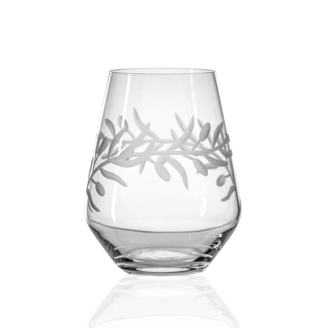 OLIVE STEMLESS WINE GLASS