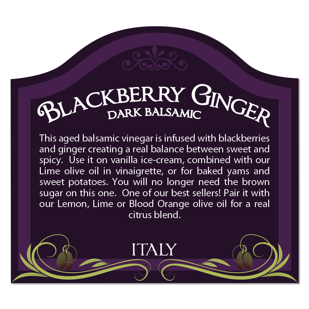 BLACKBERRY GINGER Balsamic Vinegar (Dark)