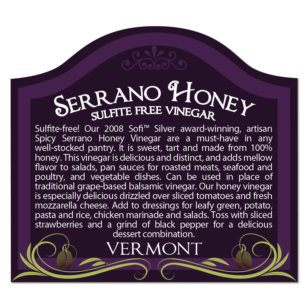 SERRANO HONEY Vinegar (SULFITE FREE)