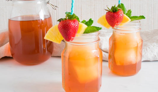 Strawberry-Pineapple Shrub Iced Tea