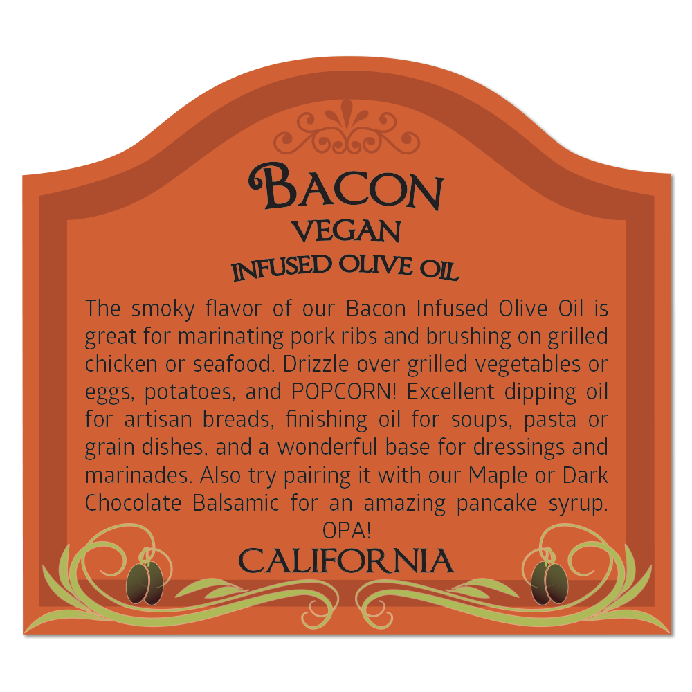 Bacon Infused Olive Oil (Vegan)- California