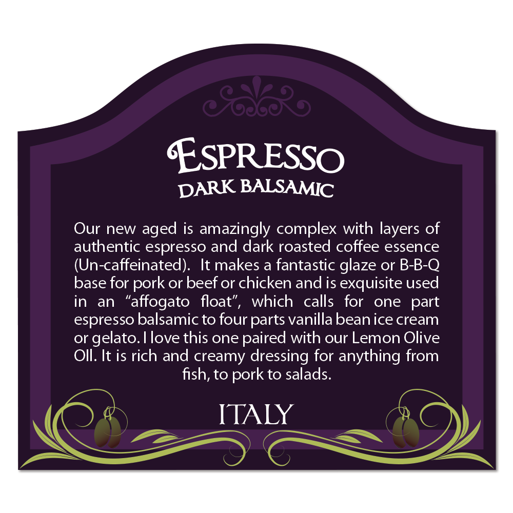 ESPRESSO Balsamic Vinegar (Dark) Limited Inventory