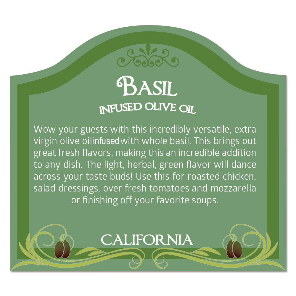 BASIL Infused Olive Oil - California